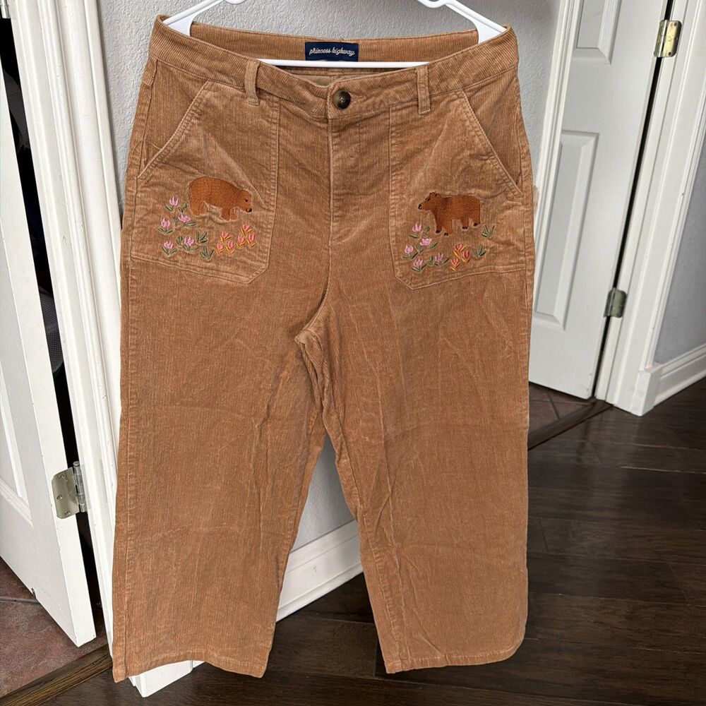 Princess Highway Vintage Rusted Orange Wide Leg Pants Women's Size 14 Bear